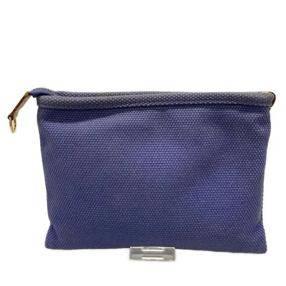 Auth LOUIS VUITTON Pochette Platt PM M40070 Blue Antigua - SP1025 Pouch Canvas - Picture 3 of 9